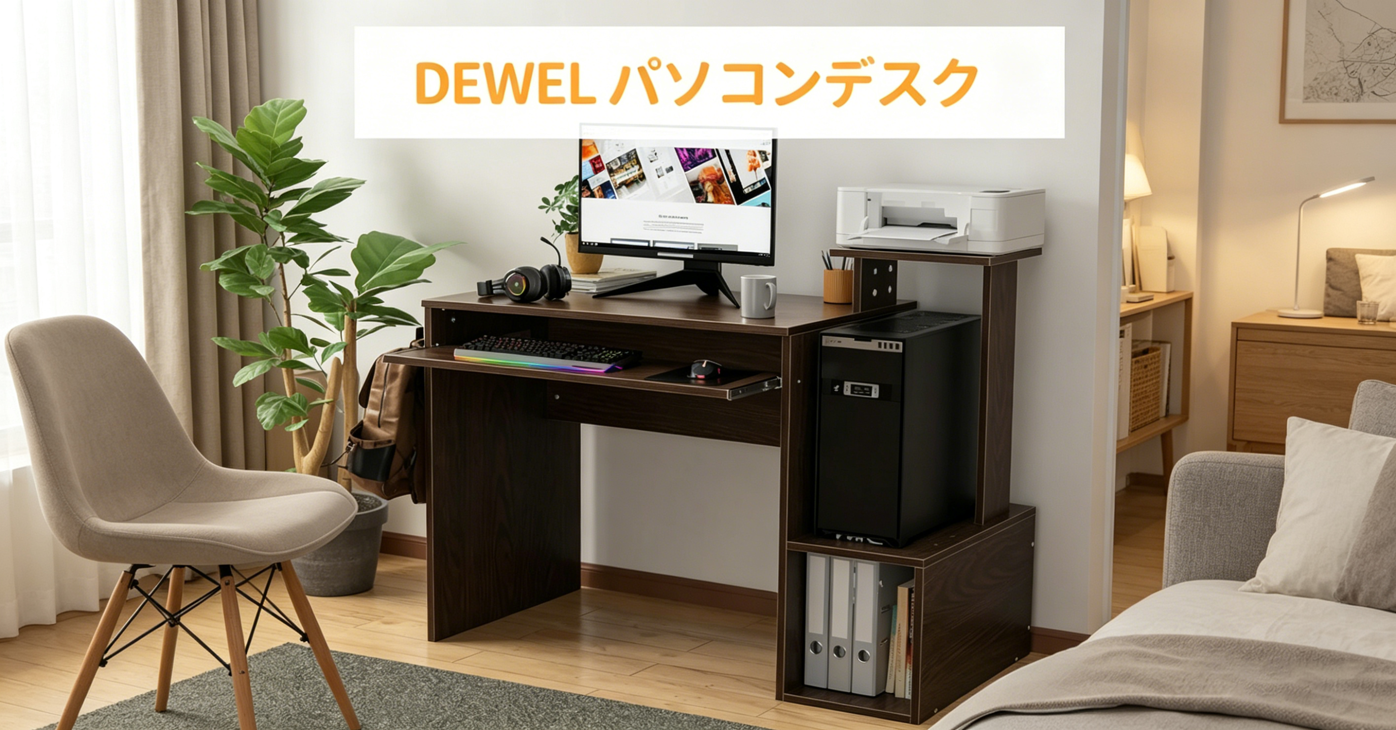 コーナーデスク101cmは使いやすい？省スペースでも快適なPC環境を作る方法【DEWEL】