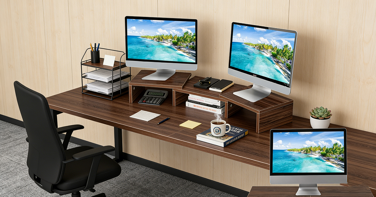 デュアルモニタースタンドで作業効率アップ｜DEWEL 木製モニター台の魅力