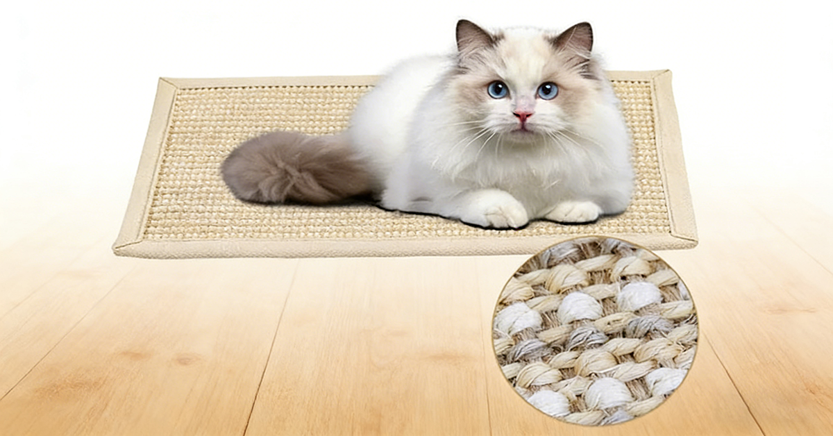 【キャットスクラッチングマット 2枚セット（サイザル 40×60cm）｜猫の爪とぎ・家具保護・遊び場に最適】