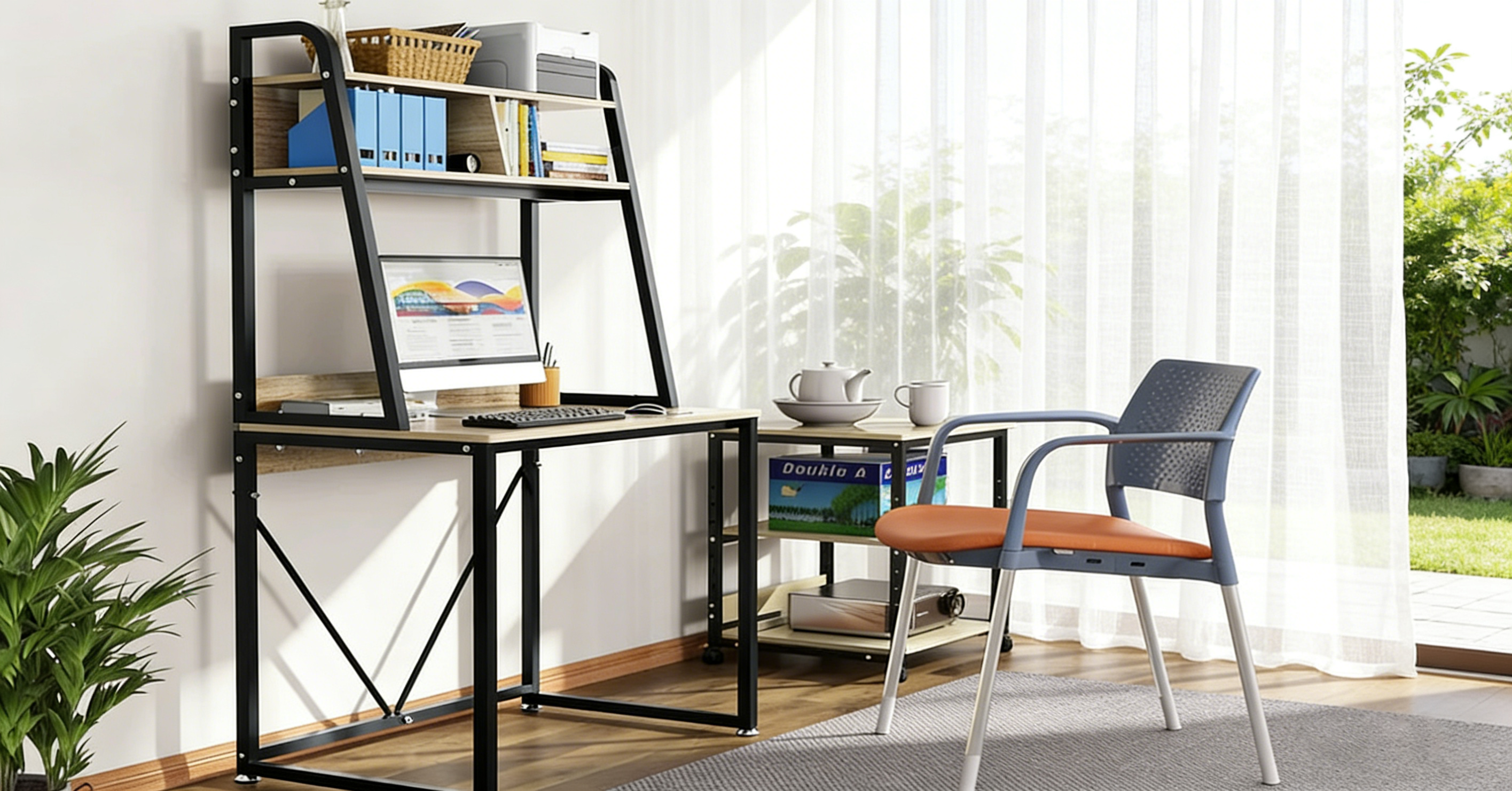 ハイPCデスク 80cm｜収納付きで作業効率アップの木製デスク