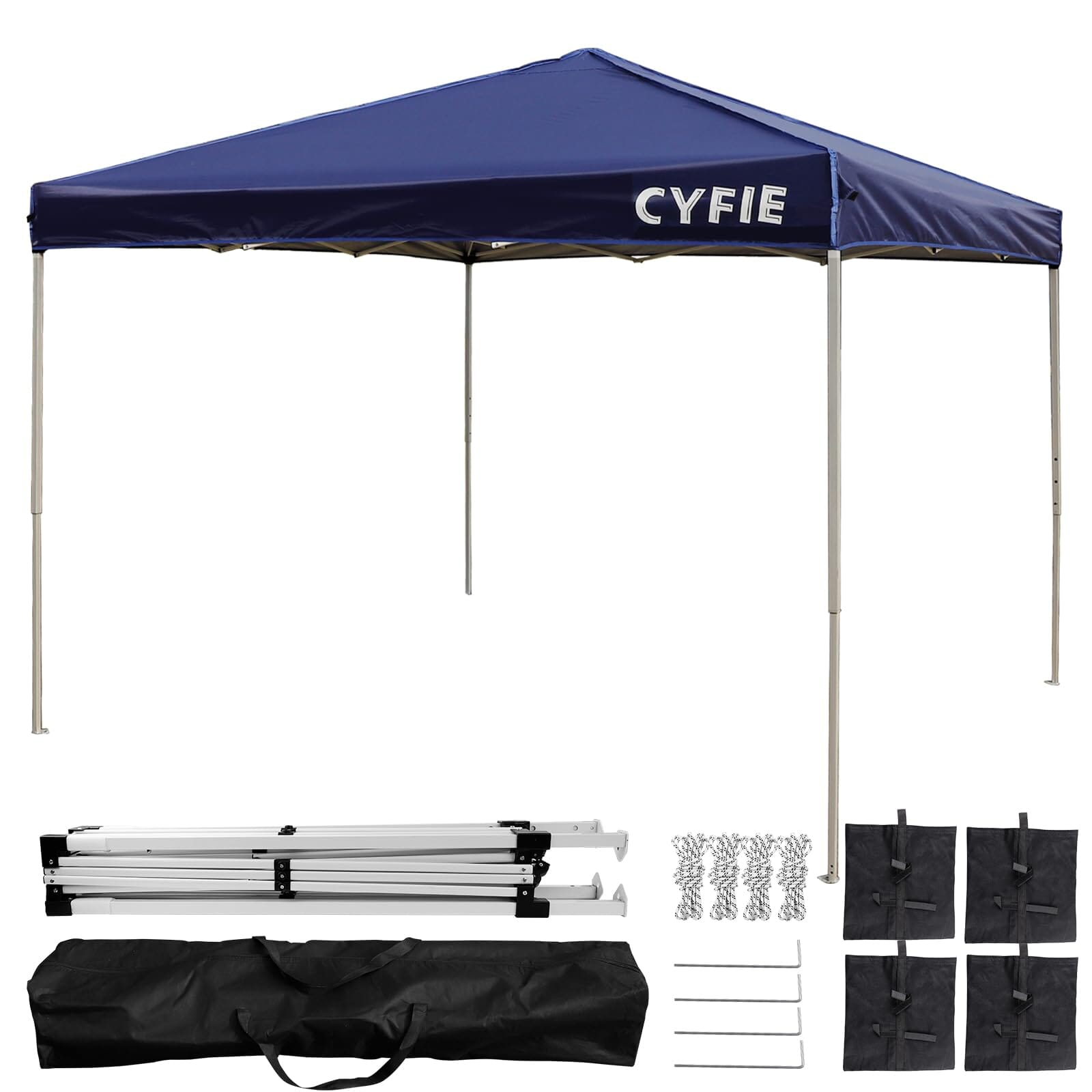 CYFIE ワンタッチテント 2m×2m UVカット 防水 3段階調節 アウトドア・キャンプ用 テント DEWEL ブルー 2m×2m 